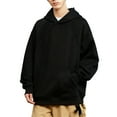 thumbnail image 2 of USNSM Oversize Hoodies for Men Heavyweight Fleece Hoodie Sweatshirt Basic Pullover Tops with Pocket for Men Sportswear Black M, 2 of 9