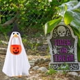 thumbnail image 6 of Sylvtty Ghost Goose Outfit Halloween Porch Goose Clothes with Witch Hat And Pumpkin Bucket for 23" Goose Statue Outdoor Patio Yard Lawn Decoration, 6 of 6