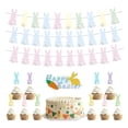 thumbnail image 2 of Creatine Easter Rabbit & Carrot Banner & Cake Topper Festive Party For Birthday & Holiday Celebration, 2 of 7