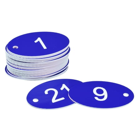 

Uxcell Oval 1-25 Number Tag Key Tag Acrylic Engraved Blue ID Tag for Decoration Pack of 25