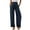 Blue, variant on Women's High Waist Wide Leg Dress Pants Lightweight Lounge Office Trousers Comfortable Business Casual Work Pants With Pockets Elastic Waist Black XXXL Size