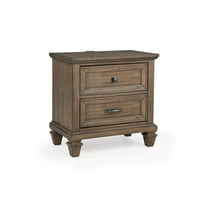 New Classic Furniture Mariana Wood 2-Drawer Nightstand in Vintage Mocha