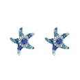 thumbnail image 3 of Juego de aretes y cadena con dije con forma de Estrella de mar, plata mexicana ley .925, azul, 3 of 5