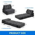 thumbnail image 3 of Dextrus Folding Sofa Bed Chair, Convertible Floor Sleeper with Pillow & Back Support, Dark Gray, 3 of 8
