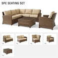 thumbnail image 2 of Crosley Furniture Bradenton 5 Piece Fabric Patio Sectional Set in Sand, 2 of 19