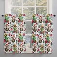 thumbnail image 2 of Christmas Kitchen Curtain 2 Panels Tiers Curtains 45 Inch Length, Western Cow Cactus Xmas Balls Botanical Curtains Rod Pocket Curtains Window Drapes Treatment Window Cafe Curtains, 2 of 5