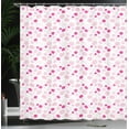 thumbnail image 3 of Ambesonne Abstract Shower Curtain, Pastel Geometric Ovals, 69"Wx84"L, Magenta Pale Pink, 3 of 4