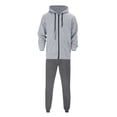 thumbnail image 1 of toraway Ensemble Décontracté pour Hommes 2 Pcs Tenues d'Été Grande Taille Veste à Capuche Zippée Automne Décontractée Extérieure Manches Longues Veste D\'entraînement Physique Jogging 2 Pce TG, 1 of 4