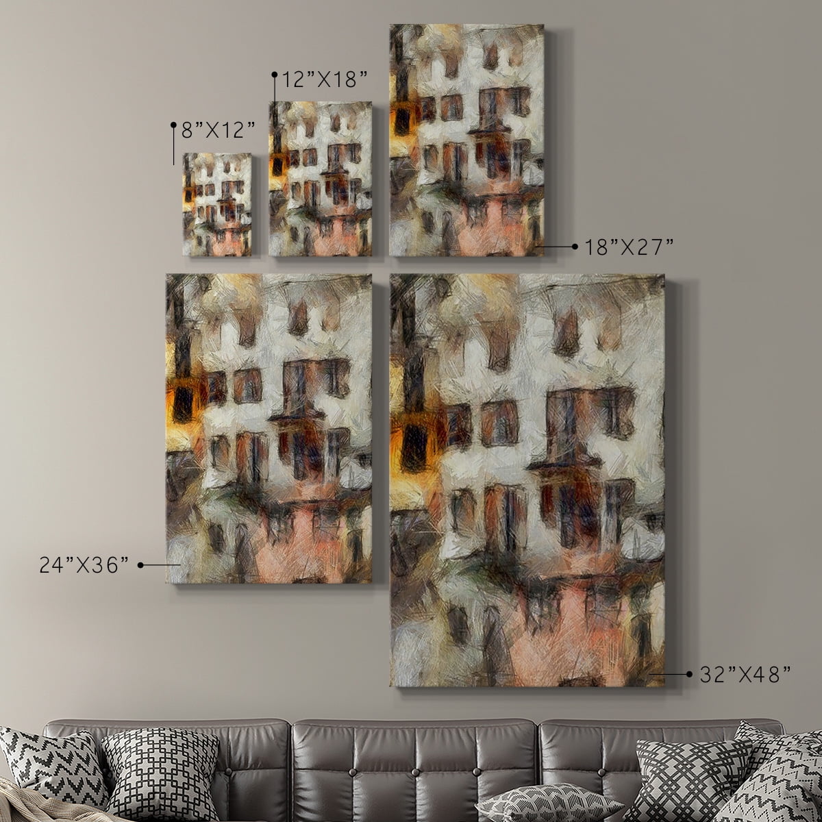 Stacked Houses III Premium Gallery Wrapped Canvas - Ready to Hang