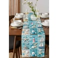 thumbnail image 4 of Nautical Beach Table Runner 72 Inches, Blue Coastal Starfish Lighthouse Starfish Bed Runner Dresser Scarves Tabletop for Indoor Outdoor Parties/Ceremony/Banquet, 13" x 72", 4 of 8