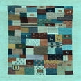 thumbnail image 1 of Ahgly Company Indoor Square Abstract Light Blue Contemporary Area Rugs, 6' Square, 1 of 4