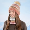 thumbnail image 2 of Bibifish Womens Hat Scarf Sets Winter Fleece Lined Knitted Beanies Hat And Neck Warmer Cold Weather Outdoor Activities Lined Hat Scarf Sets, 2 of 5