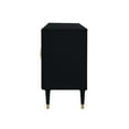 thumbnail image 6 of Luana Black Sideboard/Buffet - 3 Doors, Brushed Finish Gold Handle and Leg Tip, 3 Adjustable Shelves, 6 of 10