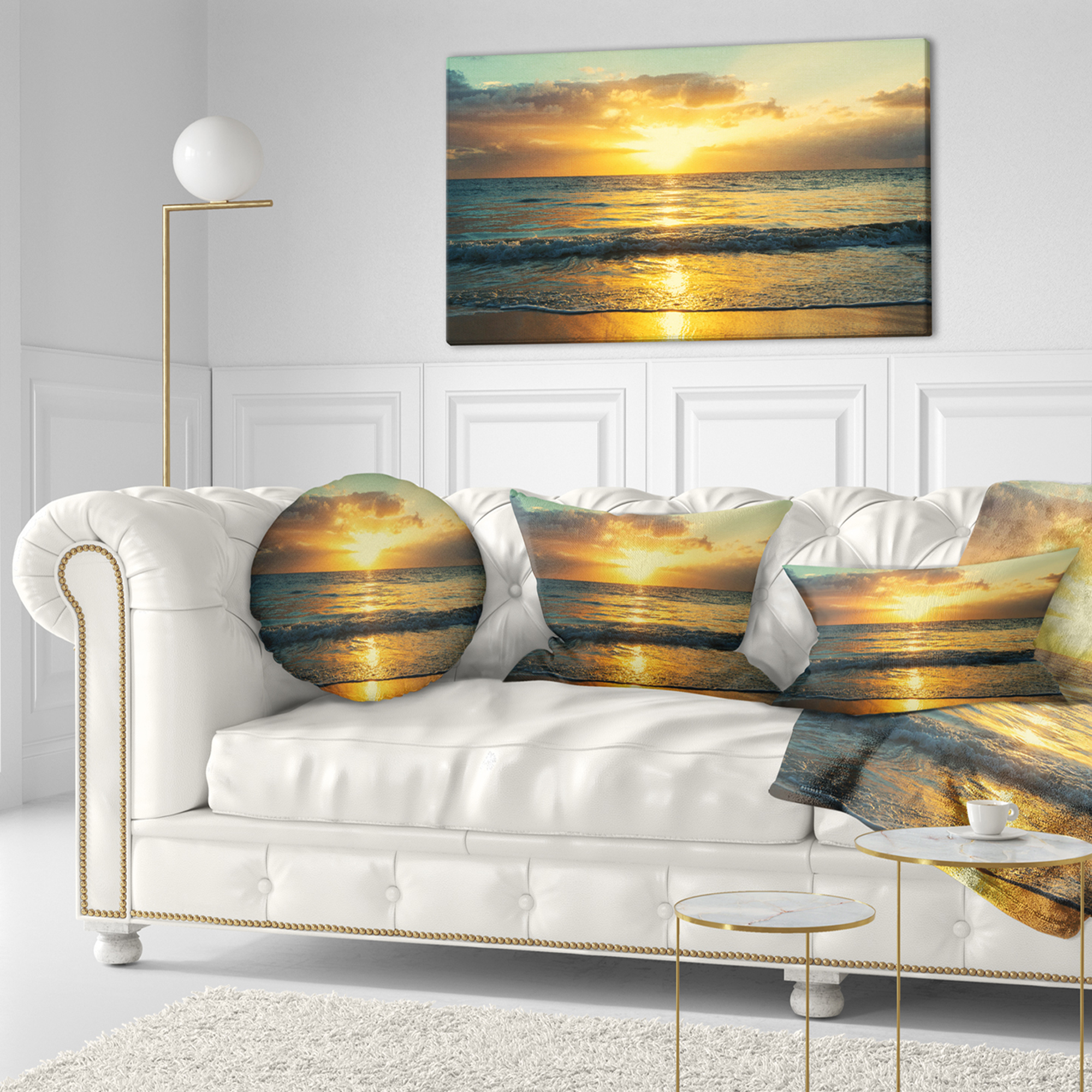 Designart 12" x 20" Multi-color Polyester Throw Pillow