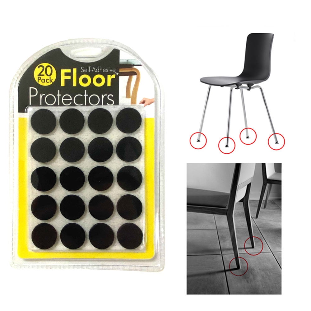 50pcs Sticky Felt Pads Black Furniture Tabs Wood Floor Scratch Protector Mat 
