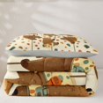 thumbnail image 4 of Manfei Forest Bear Twin Comforter Sets, Kawaii Cartoon Animal Bedding Set, Cream Brown, Gray Reversible, 2 Pieces, 1 Comforter and 1 Pillowcase, 4 of 6