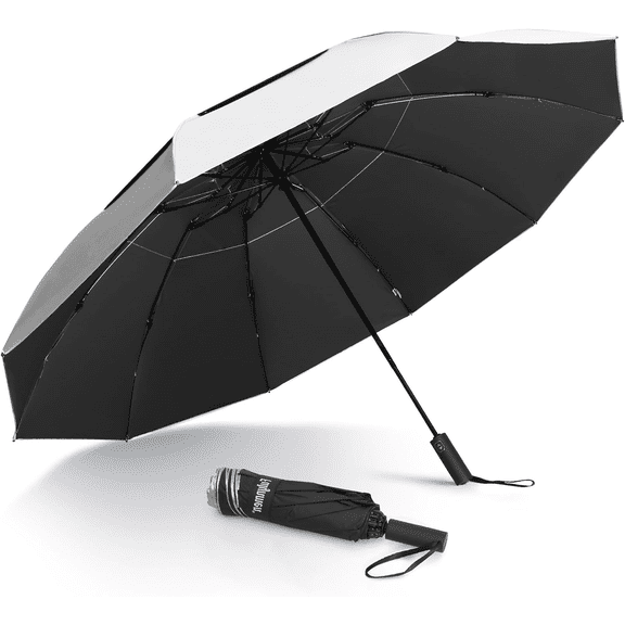 46 Inch UPF 50  UV Umbrella Sun Umbrella UV Protection Windproof Large Compac...