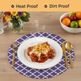 thumbnail image 4 of Purple Moroccon Round 13 Inch Placemats Set of 6, Country Chic Ethnic Minimalist Motifs HeatResistant Non Slip Place Mats for Dining Table, Wipeable Braided Kitchen Table Mats for Housewarming, 4 of 9