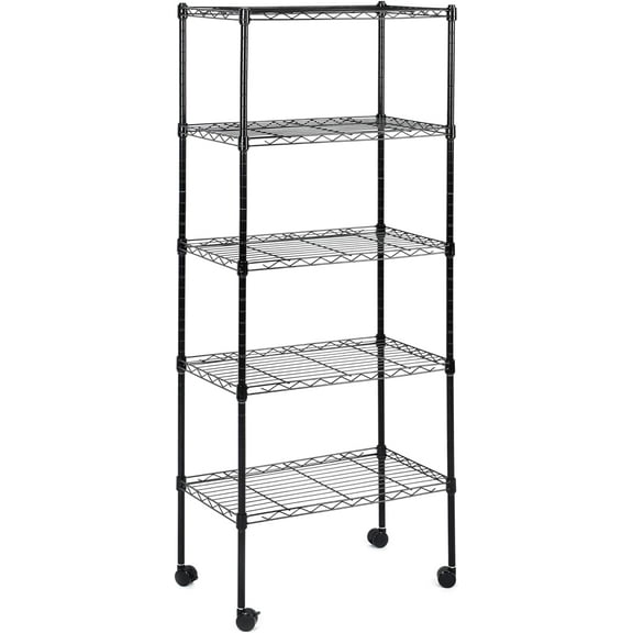 Simple Deluxe Black 5-Tier Storage Shelving Unit