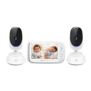 Motorola VM75-2 Video Baby Monitor with 2 Cameras and 5 Inch Split Screen Display