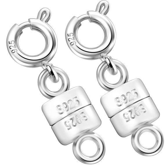 Qulltk 925 Sterling Silver Necklace Clasps and Closures,Mini Bracelets Clasp Converter Gold and Silver Chain Extender for Jewelry Making Supplies