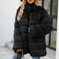 thumbnail image 4 of Penkiiy Women's 2024 Winter Faux Fur Jackets Fall Fashion Open Front Long Shaggy Coat Outerwear Faux Fur Coat Black, 4 of 6