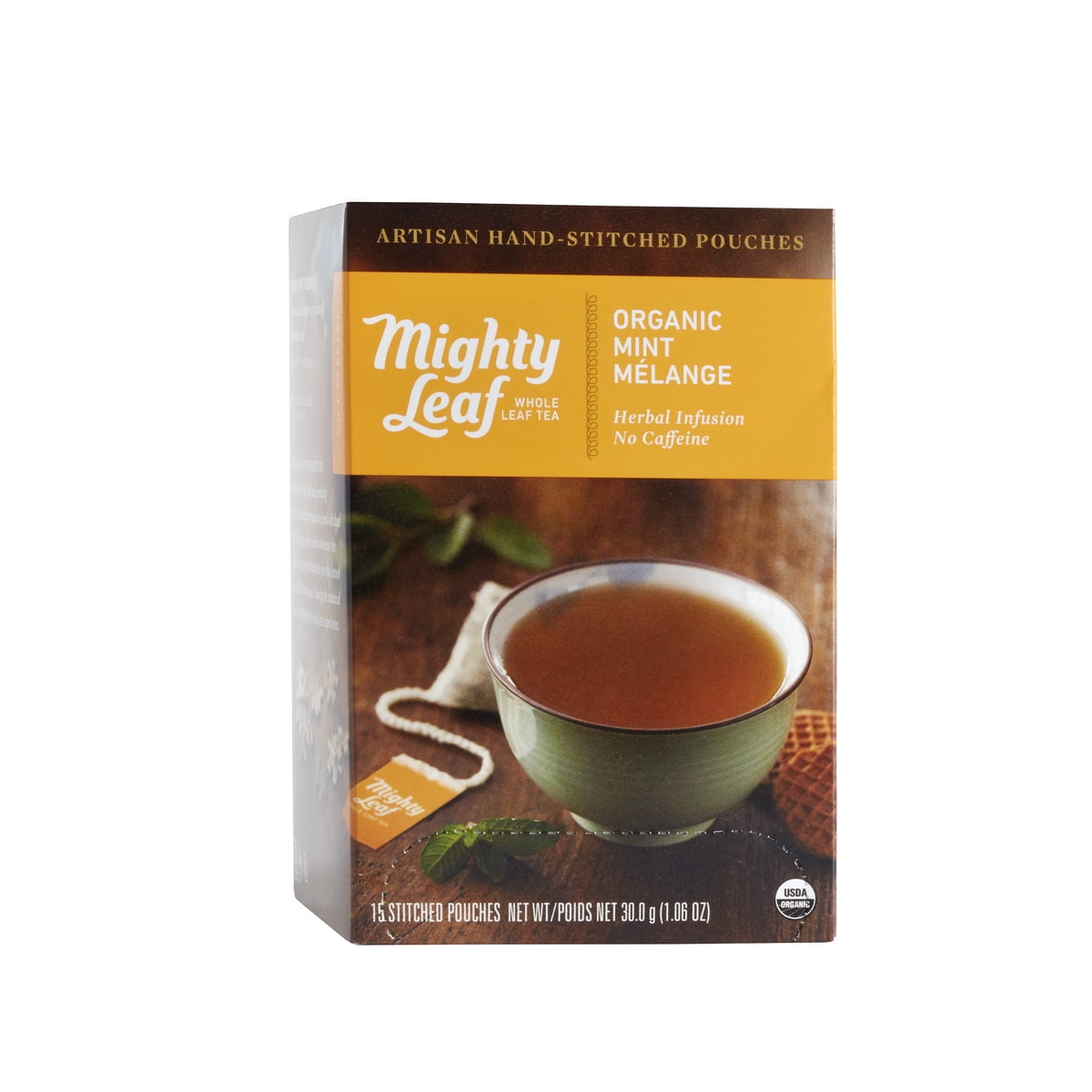 Mighty Leaf, Organic Mint Melange Stitched Tea Bags, 15 ct
