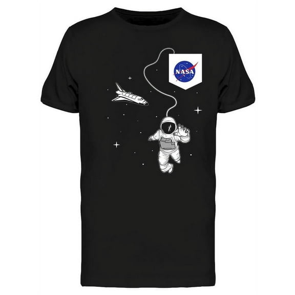 NASA Mens Graphic Tee Black - Astronaut In Space 100% Cotton Regular Fit