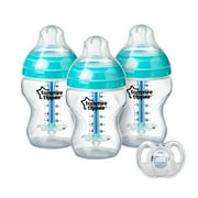 Tommee Tippee Advanced Anti-Colic Starter Set, 3x 9oz Bottles, 0-6m Ultra-Light Silicone Pacifier