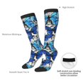 thumbnail image 4 of Naloa Blue and White Butterflies Thigh High Socks Extra Long Stretchy Sock Women Over Knee High Opaque Stocking Daily Wear, 4 of 6