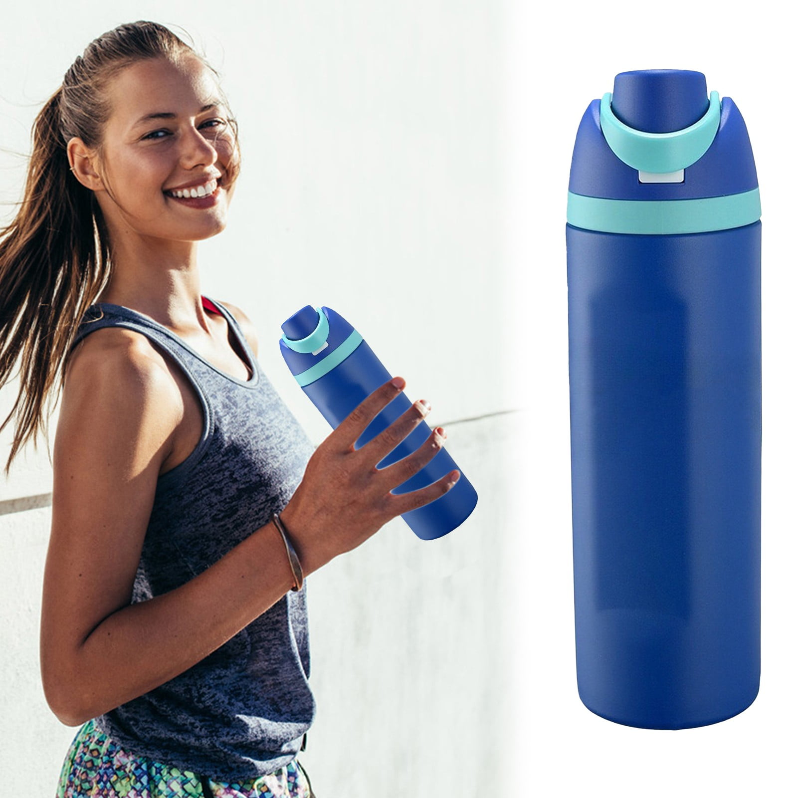 FreeSip Bouteille d'Eau en Acier Inoxydable Isolée Bleue de 19 Oz avec Couvercle pour Sports et Voyages Champ de Rêve