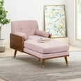 thumbnail image 2 of Noble House Fortas Indoor Fabric Tufted Chaise Lounge, Light Blush, 2 of 8