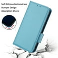 thumbnail image 3 of Designed for OnePlus 9 Pro Case, Luxury PU Leather Wallet Phone Case with Card Holder Flip Kickstand Drop Protection Phone Case Cover for OnePlus 9 Pro 6.7 inch - Cyanblue, 3 of 5