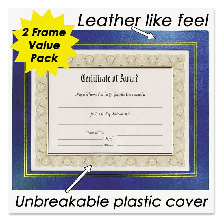 Leatherette Document Frame, 8.5 x 11, Blue, Pack of Two Leatherette Document Frame, 8.5 x 11, Blue, Pack of Two