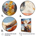 thumbnail image 3 of Designart "Floral Grazing Cow III" Animals Canvas Print, 3 of 5