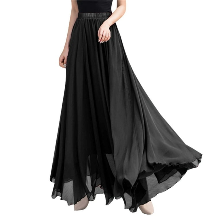 WEAIXIMIUNG Summer Women's Solid Color Chiffon Skirt Women's