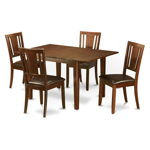 East West Furniture Milan 5 Piece Rectangular Dining Table Set with Dudley Chairs