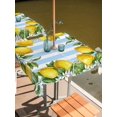thumbnail image 2 of Outdoor Tablecloth with Umbrella Hole for Patio/Picnic/Party/Camping, Summer Lemons Waterproof Table Cloth Square Cover Washable, Fruits White Flowers Farm Blue White Stripes (54"x 54"), 2 of 8
