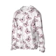 thumbnail image 3 of Goofa Pink Butterflies (2) Printed Women's UPF 50+ Sun Protection Hoodie Jacket Lightweight Long Sleeve Sun Shirt for Women with Pocket Hiking Outdoor-Small, 3 of 9