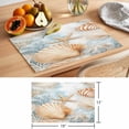 thumbnail image 6 of Coastal Placemats Set of 8 Nautical Beach Shell Starfish Coral Ocean Place Mats Indoor Wipeable Table Mats Washable Cloth Dining Table Placemats for Kitchen Holiday Party Home Decor 13x19 Inch, 6 of 9