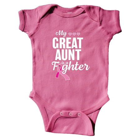 

Inktastic Breast Cancer Awareness My Great Aunt is a Fighter Gift Baby Boy or Baby Girl Bodysuit