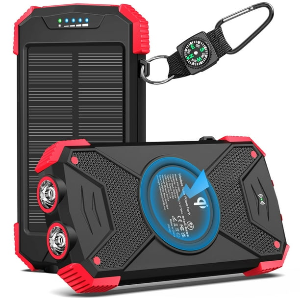 Cargador solar Power Bank BLAVOR de 10.000 mAh con conexión inalámbrica de 20 W