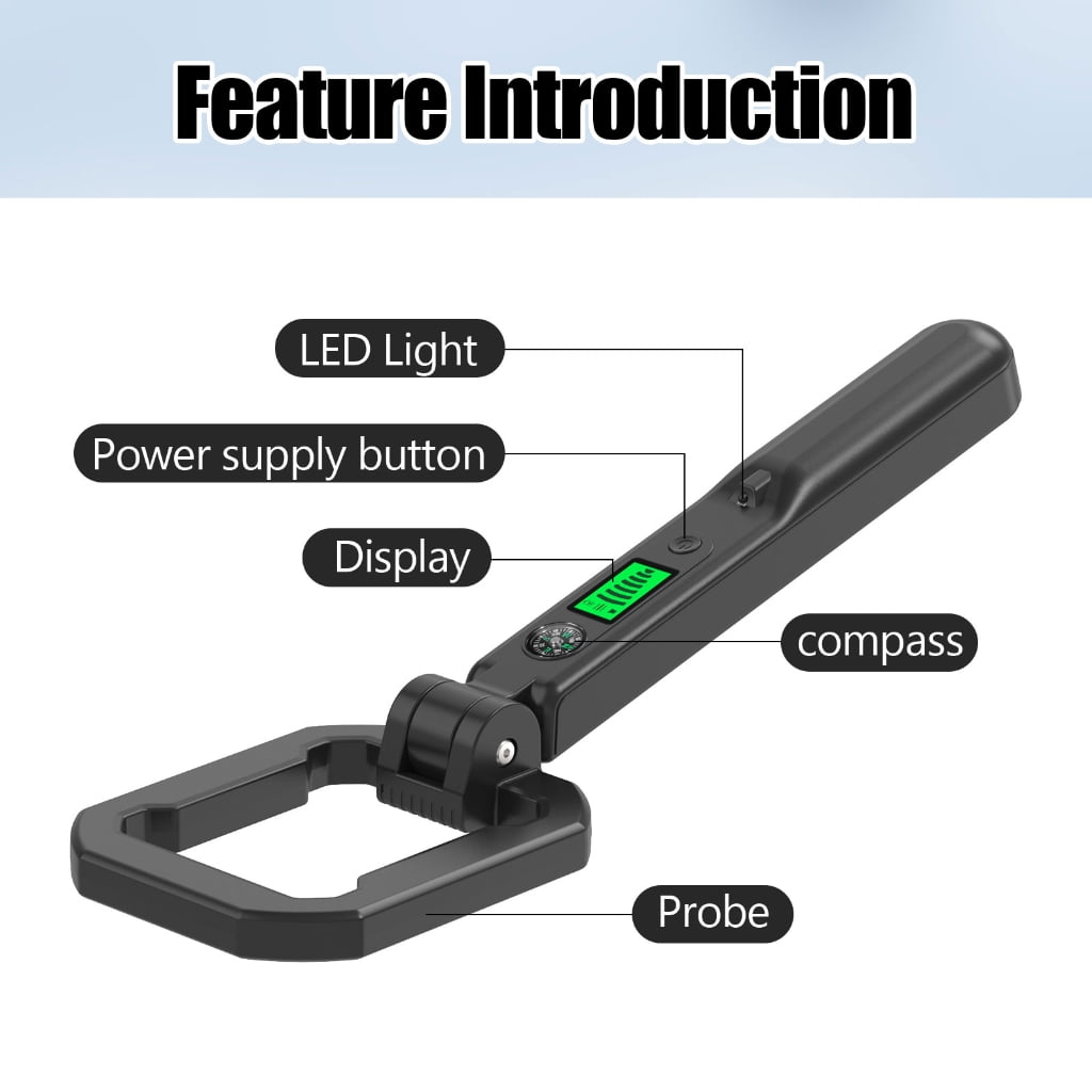 CEORPER Foldable Metal Detector Simple Operation LCD Display Distance Indicator Sound Alerts Metal Targets Detection