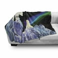 thumbnail image 3 of Polar Bear Soft Flannel Fleece Blanket, Aurora Borealis Mountains of Ice Crystals Psychedelic Nordic Bears Silhouettes, Cozy Plush for Indoor and Outdoor Use, 50" x 60", Multicolor, by Ambesonne, 3 of 6