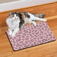 thumbnail image 2 of Polka Dot & Leopard Dog Feeding Mat - Gradient Colorful Pet Food Pad - Absorbent Foam Core with Dynamic Leopard Print - Easy Clean Mat for Bowls, 2 of 5