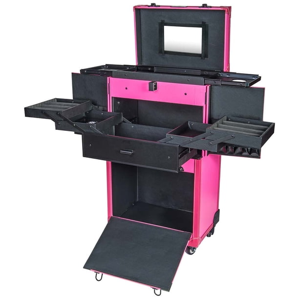SHANY REBEL Series – Pro Makeup Artists Multifunction Cosmetics Trolley Train Case – Large - Cheer power