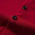 thumbnail image 6 of JUUYY Men's Shirt Ribbed Knit Stand Collar Button Down Shirts Short Sleeve Business Casual Breathable Stretch Office Blouse Tops Red XL, 6 of 8
