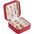 thumbnail image 1 of SURJDE Travel Jewelry Case, Small Jewelry Box Portable Jewelry Travel Organizer Display Storage Case for Rings Earring Necklace Bracelet, Gift for Women Girls, Red, 1 of 7