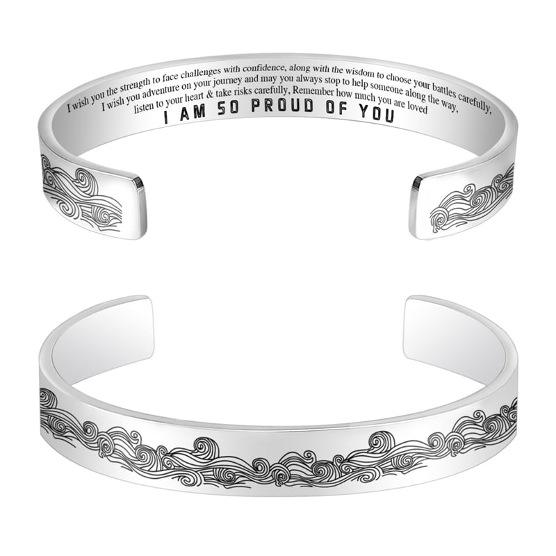 Black Stainless Steel Bracelet,everything I Am You Helped Me To Be Mom,engraved Gift For Mom Adjustable Link Bracelet