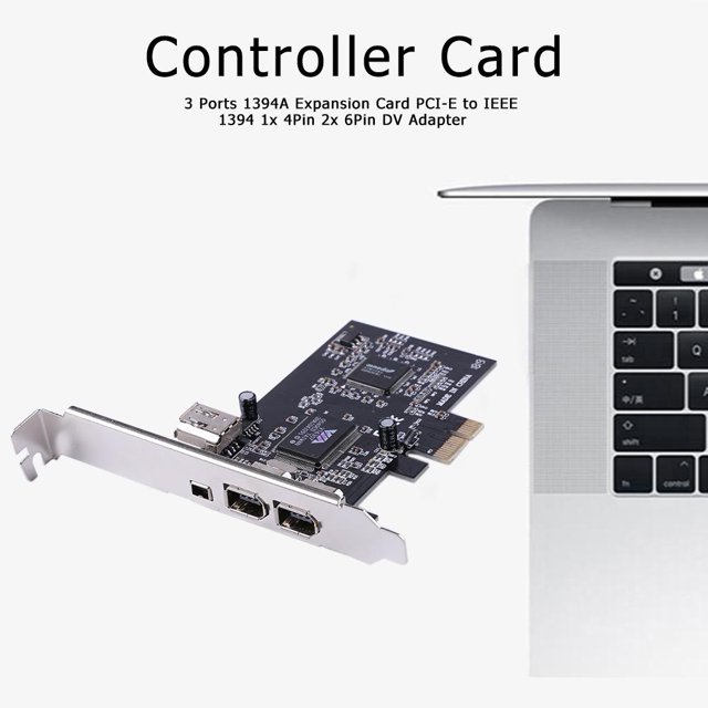 Kuymtek Tarjeta de expansión de escritorio IEEE 1394 de 3 puertos 1 adaptador de 4 pines 2 adaptadores de 6 pines Controlador de video
